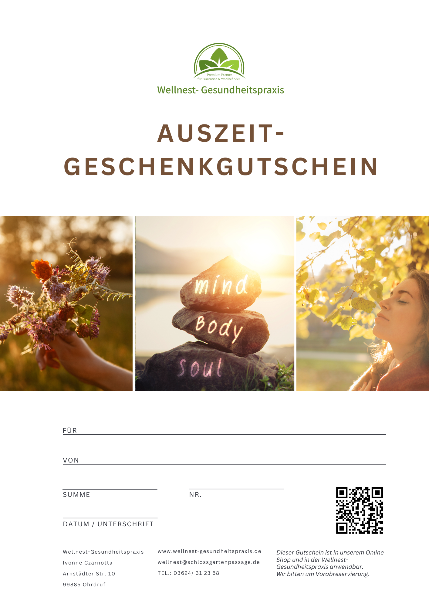Auszeit- Geschenkgutschein