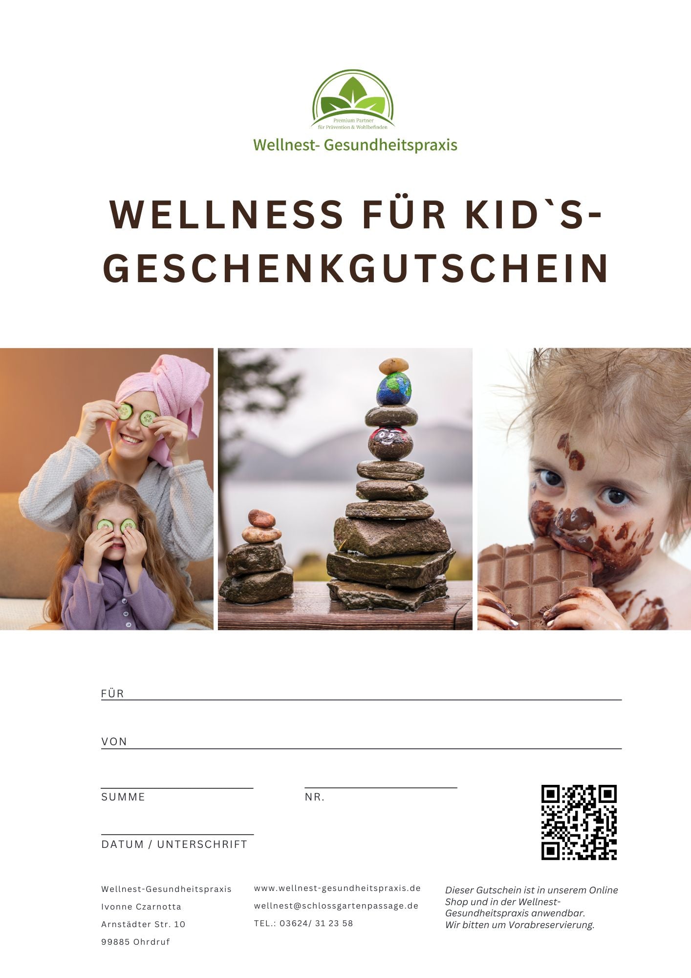 Wellnest-Geschenkgutschein für Kids