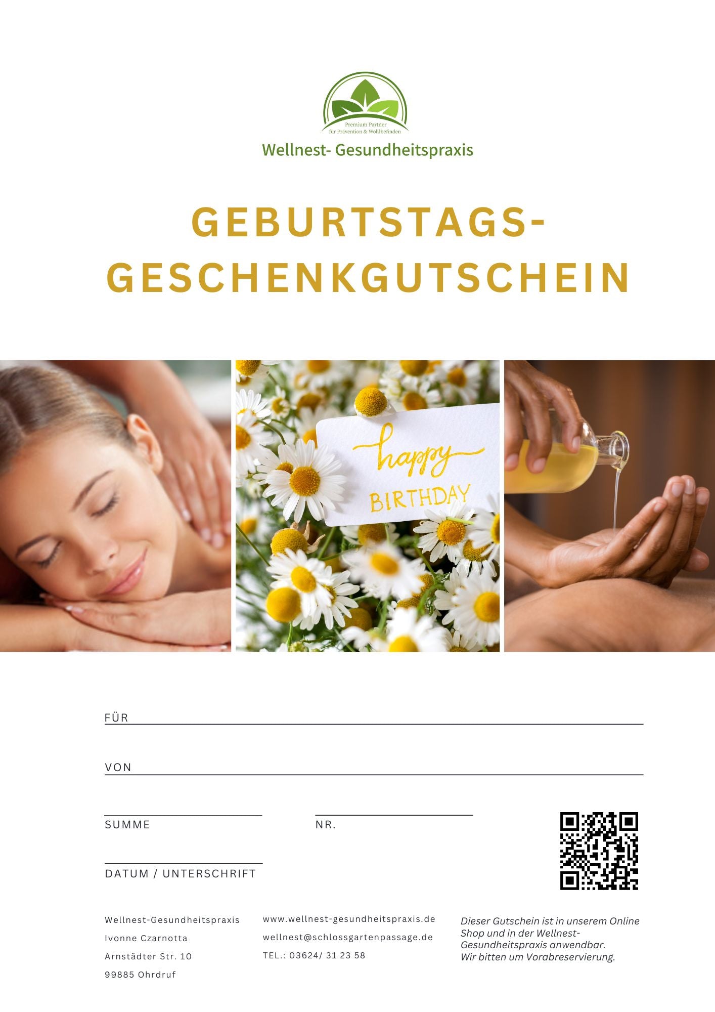 Geburtstags - Geschenkgutschein